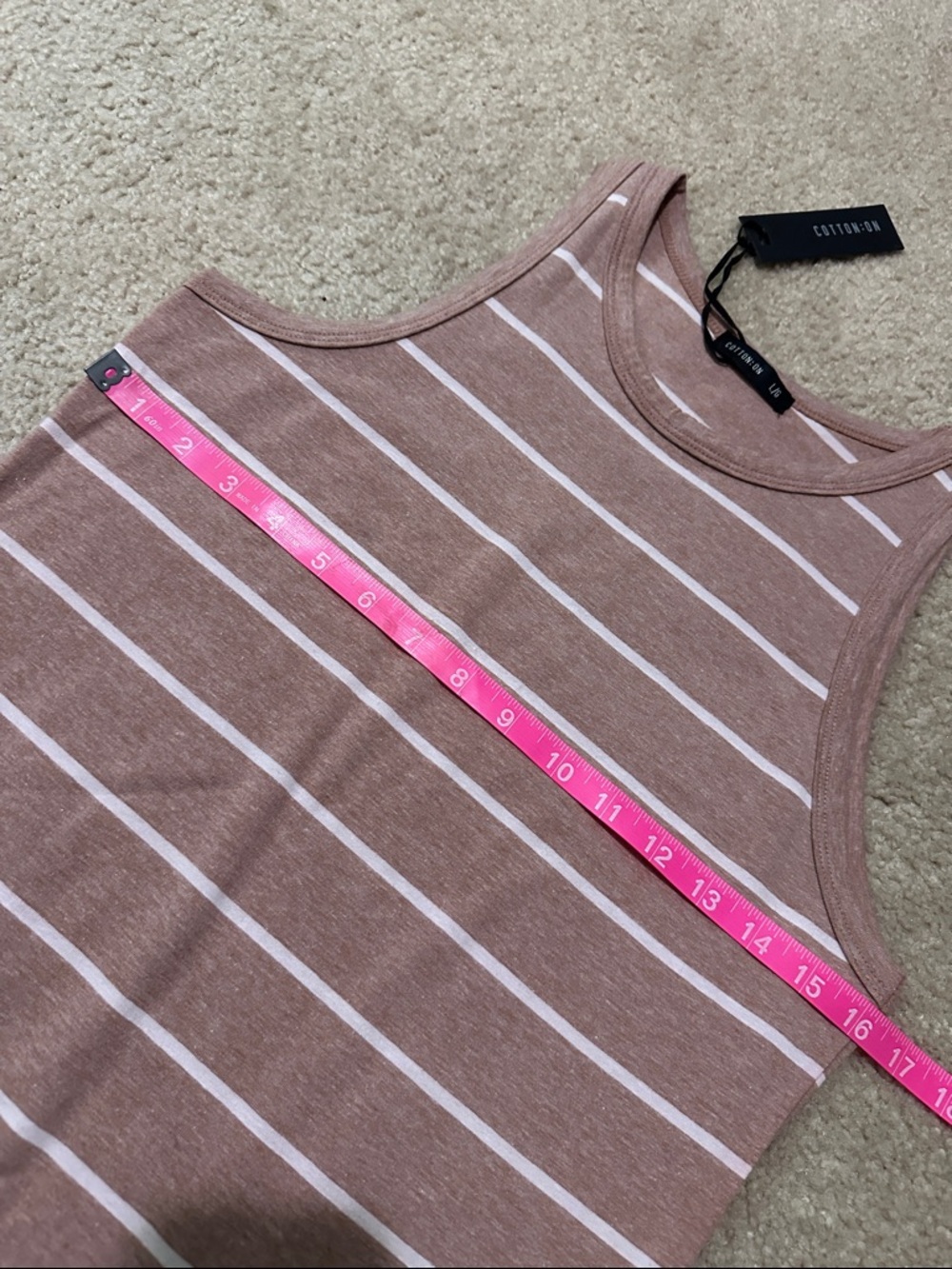 Cotton On Mauve Pink Striped Tank Bodycon Midi Dress NWT - Picture 5 of 10
